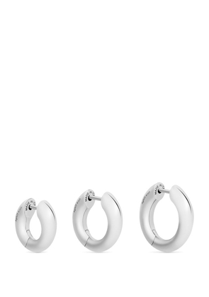 Balenciaga Set Of 3 Sterling Silver Hoop Earrings
