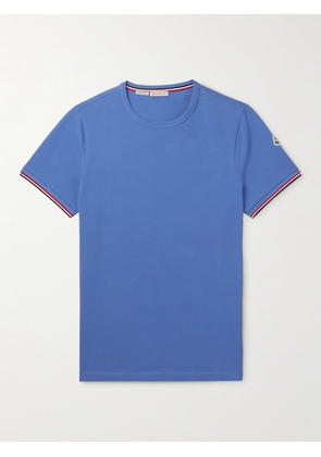 Moncler - Slim-Fit Logo-Appliquéd Stretch-Cotton Jersey T-Shirt - Men - Blue - S