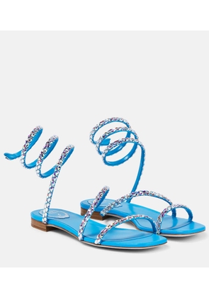 Rene Caovilla Crystal-embellished satin sandals