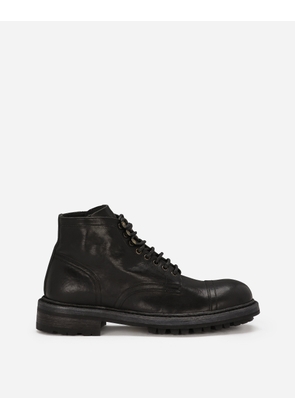 Dolce & Gabbana Leather Ankle Boots - Man Boots Black Leather 41