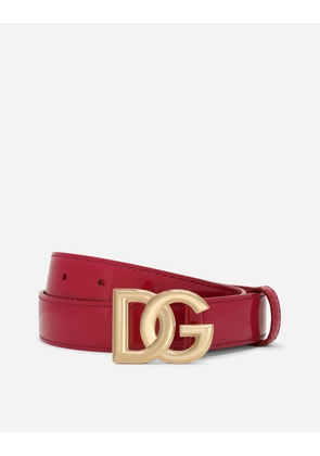 Dolce & Gabbana Dg Logo Belt - Woman Belts Fuchsia Leather 70