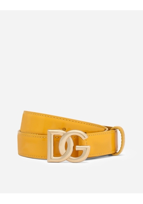 Dolce & Gabbana Dg Logo Belt - Woman Belts Yellow Leather 85