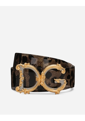 Dolce & Gabbana Dg Girls Belt - Woman Belts Animal Print Leather 75