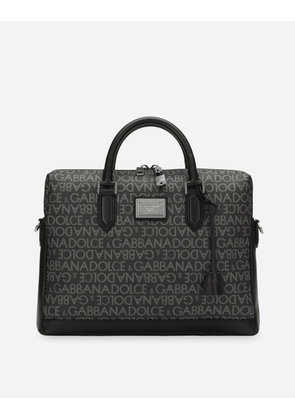 Dolce & Gabbana Coated Jacquard Briefcase - Man Crossbody Bags Multi-colored Fabric Onesize