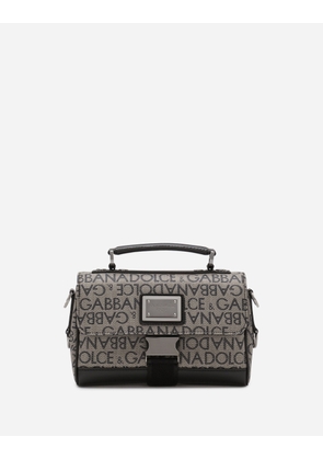 Dolce & Gabbana Jacquard Crossbody Bag - Man Crossbody Bags Black Fabric Onesize
