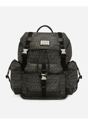 Dolce & Gabbana Coated Jacquard Backpack - Man Backpacks And Fanny Packs Multi-colored Fabric Onesize