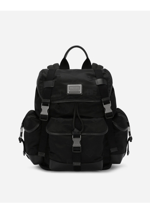 Dolce & Gabbana Nylon Backpack With Logo - Man Backpacks And Fanny Packs Black Onesize