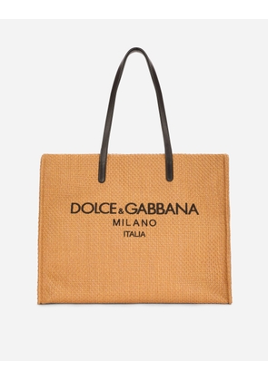 Dolce & Gabbana Branded Raffia Shopper - Man Shoppers Beige Onesize