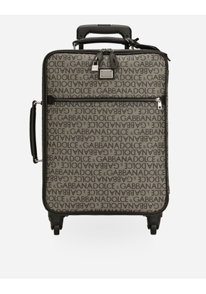 Dolce & Gabbana Coated Jacquard Trolley - Man Travel Bags Black Fabric Onesize