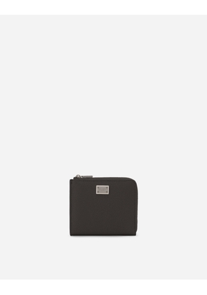 Dolce & Gabbana Dauphine Calfskin Card Holder - Man Wallets And Small Leather Goods Gray Leather Onesize