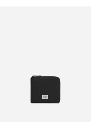 Dolce & Gabbana Calfskin Card Holder With Branded Plate - Man Wallets And Small Leather Goods Black Leather Onesize