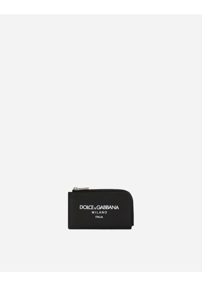 Dolce & Gabbana Calfskin Card Holder With Logo - Man Wallets And Small Leather Goods Black Leather Onesize