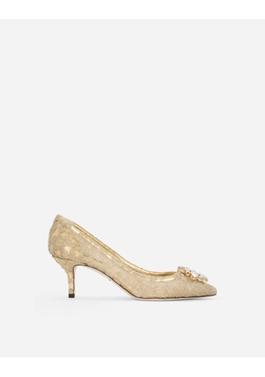 Dolce & Gabbana Lurex Lace Rainbow Pumps With Brooch Detailing - Woman Pumps And Slingback Gold 41