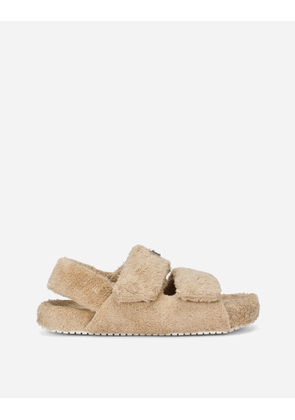 Dolce & Gabbana Terrycloth Sandals With Logo Tag - Man Sandals And Slides Beige 41