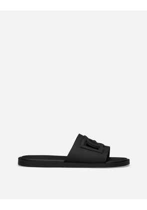 Dolce & Gabbana Rubber Beachwear Sliders - Man Sandals And Slides Black Rubber 40