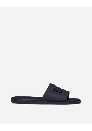 Dolce & Gabbana Rubber Beachwear Sliders - Man Sandals And Slides Blue Rubber 44