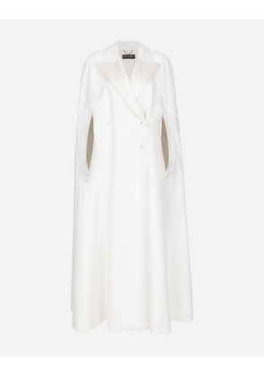 Dolce & Gabbana Double-breasted Wool Cape - Woman Coats And Jackets White Wool 38