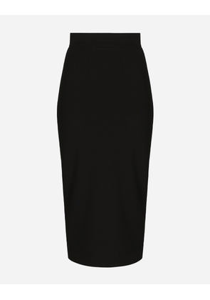 Dolce & Gabbana Technical Jersey Calf-length Skirt - Woman Skirts Black Viscose 44
