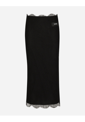 Dolce & Gabbana Chantilly Lace Midi Skirt - Woman Skirts Black Lace 40