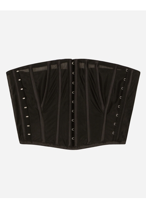 Dolce & Gabbana Marquisette Corset Belt - Woman Belts Black Fabric 42