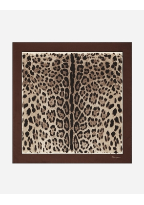 Dolce & Gabbana Leopard-print Twill Scarf (90x90) - Woman Scarves And Silks Brown Silk Onesize