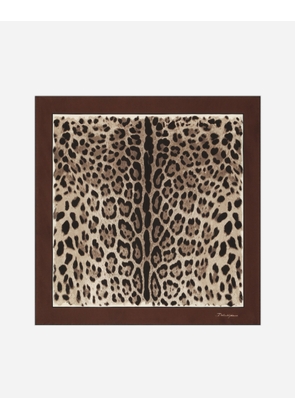 Dolce & Gabbana Leopard-print Twill Scarf (70x70) - Woman Scarves And Silks Brown Silk Onesize
