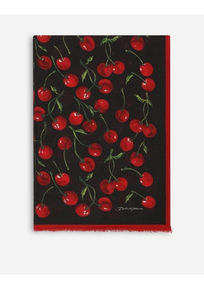 Dolce & Gabbana Cherry-print Cashmere And Modal Scarf (135x200) - Woman Scarves And Silks Multi-colored Silk Onesize