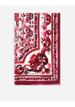 Dolce & Gabbana Printed Cashmere And Modal Scarf (135 X 200) - Woman Scarves And Silks Fuchsia Silk Onesize