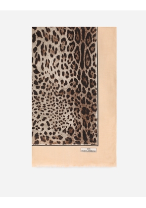 Dolce & Gabbana Leopard-print Cashmere And Modal Scarf (135 X 200) - Woman Scarves And Silks Animal Print Onesize