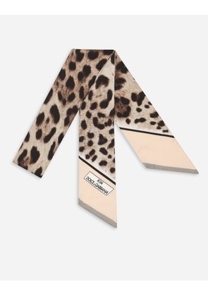 Dolce & Gabbana Leopard-print Twill Headscarf - Woman Scarves And Silks Animal Print Onesize
