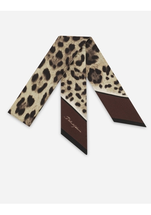Dolce & Gabbana Leopard-print Twill Headscarf (6x100) - Woman Scarves And Silks Brown Silk Onesize