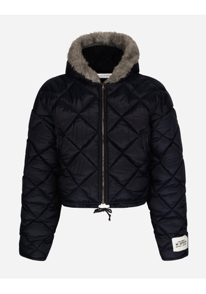 Dolce & Gabbana Quilted Canvas Jacket With Hood - Man Coats And Jackets Blue Nylon 50