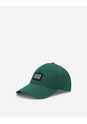Dolce & Gabbana Cotton Baseball Cap With Logo Tag - Man Hats And Gloves Green Cotton 60
