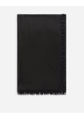 Dolce & Gabbana 120x120 Wool Silk Cashmere Yoke - Man Scarves And Silks Black Wool Onesize