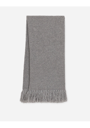 Dolce & Gabbana Stretch Technical Wool Knit Scarf - Man Scarves And Silks Gray Fabric Onesize