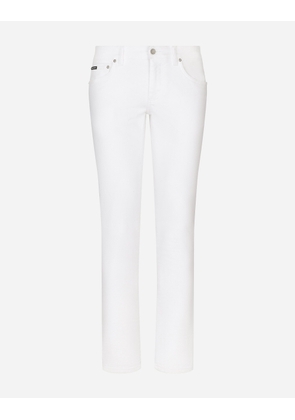 Dolce & Gabbana White Skinny Stretch Jeans - Man Denim Multi-colored Denim 52