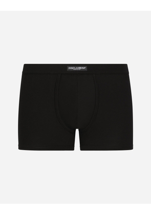 Dolce & Gabbana Two-way Stretch Jersey Boxers With Logo Label - Man Underwear And Loungewear Black Cotton 3