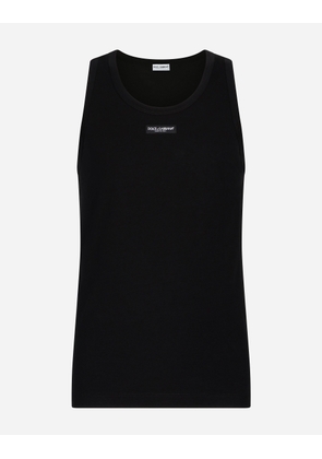 Dolce & Gabbana Two-way Stretch Cotton Tank Top With Logo Label - Man Underwear And Loungewear Black Cotton 7