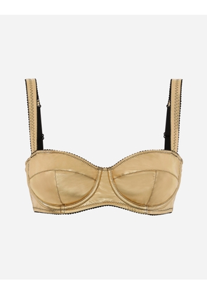 Dolce & Gabbana Foiled Jersey Balconette Bra - Woman Underwear Gold Jersey 2b