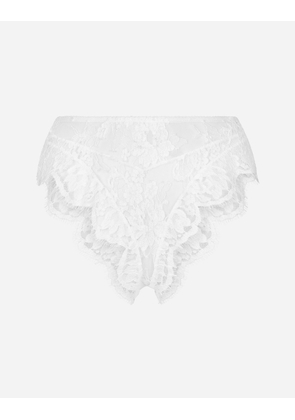 Dolce & Gabbana High-waisted Lace Briefs - Woman Underwear White Lace 5
