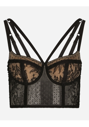 Dolce & Gabbana Lace Lingerie Bustier With Straps - Woman Underwear Black 2