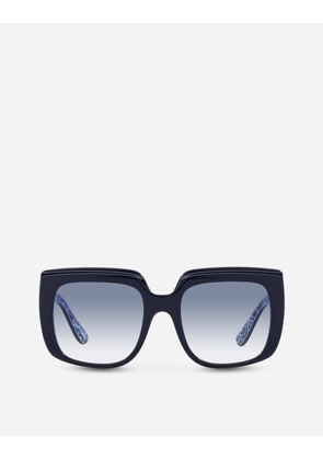 Dolce & Gabbana New Print Sunglasses - Woman Sunglasses Blue Nevy On Maiolica Onesize