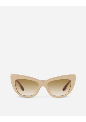 Dolce & Gabbana New Print Sunglasses - Woman Sunglasses Ivory Leo Print Onesize
