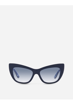 Dolce & Gabbana New Print Sunglasses - Woman Sunglasses Blue Nevy On Maiolica Onesize