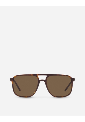 Dolce & Gabbana Thin Profile Sunglasses - Man Sunglasses Havana Acetate Onesize
