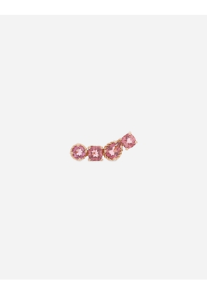 Dolce & Gabbana Single Earring In Red Gold 18kt With Pink Tourmalines - Woman Earrings Red Gold Onesize