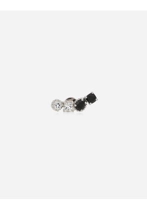 Dolce & Gabbana Single Earring In White Gold 18kt With Colourless Topazes And Black Spinels - Woman Earrings White Acetate Onesize