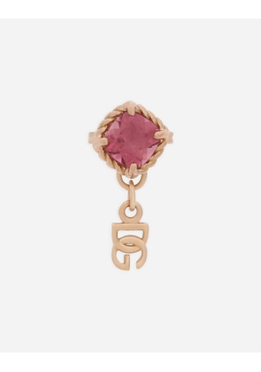 Dolce & Gabbana Single Earring In Yellow Gold 18kt With Pink Toumaline - Woman Earrings Red Gold Onesize