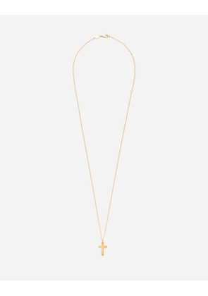 Dolce & Gabbana Cross Pendant On Yellow Gold Chain - Man Necklaces Gold Metal Onesize