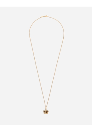 Dolce & Gabbana Crown Yellow Gold Pendant With Iron Eye - Man Necklaces Gold Onesize